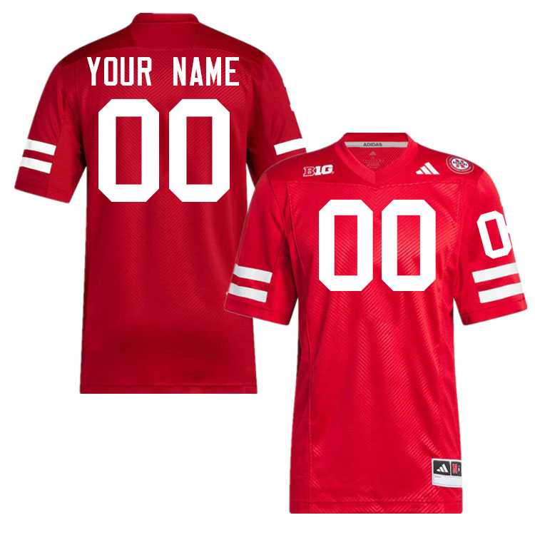 Custom Nebraska Cornhuskers Player's Name And Number Football Jersey-Scarlet